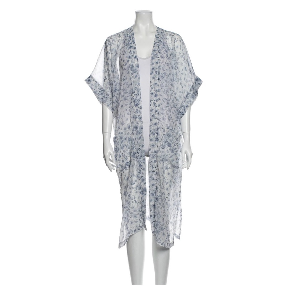 Rachel Zoe White and Blue Floral Swim Coverup